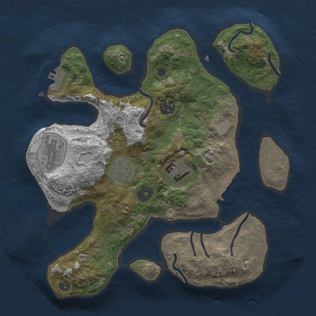 Rust Map: Procedural Map, Size: 3000, Seed: 2024, 12 Monuments