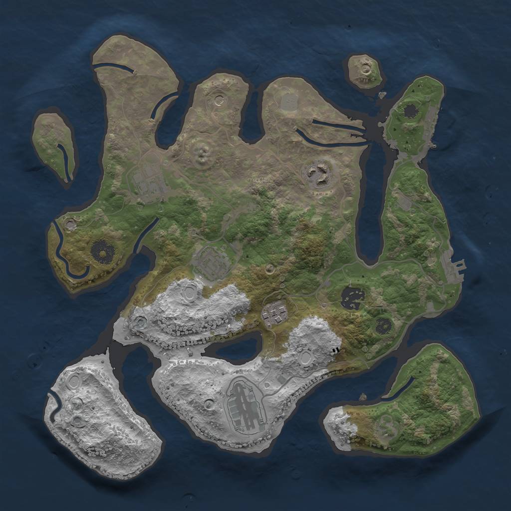 Rust Map: Procedural Map, Size: 3210, Seed: 2147483647, 14 Monuments