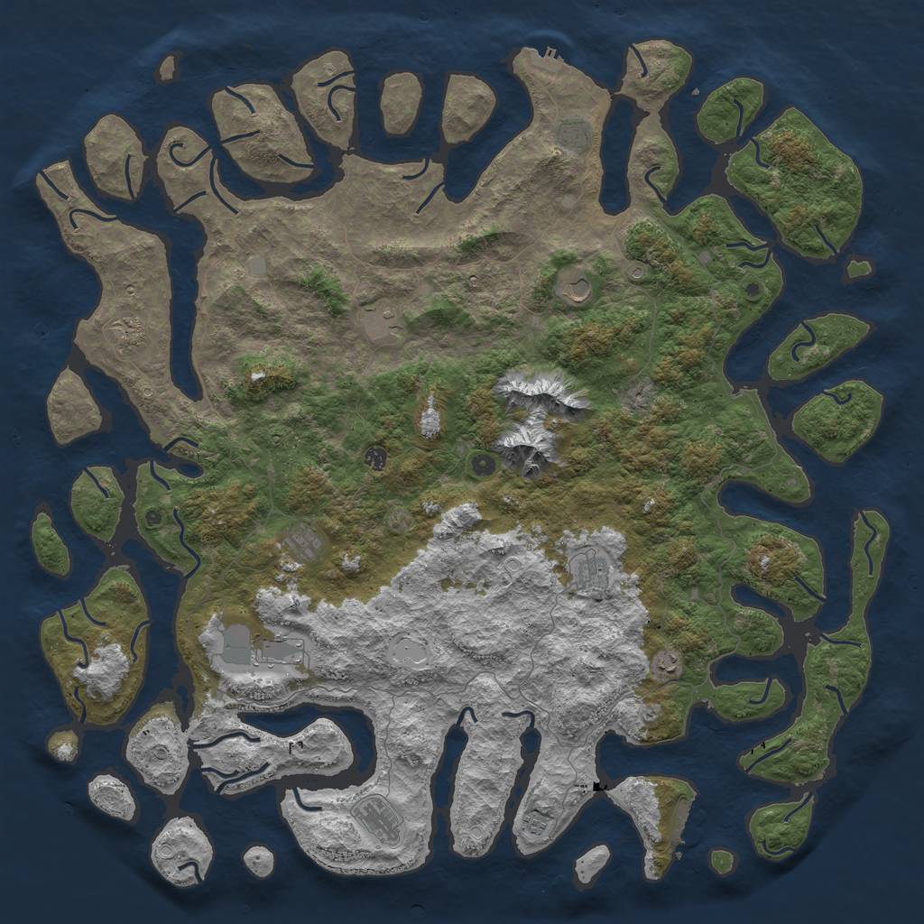Rust Map: Procedural Map, Size: 6000, Seed: 87876052, 19 Monuments