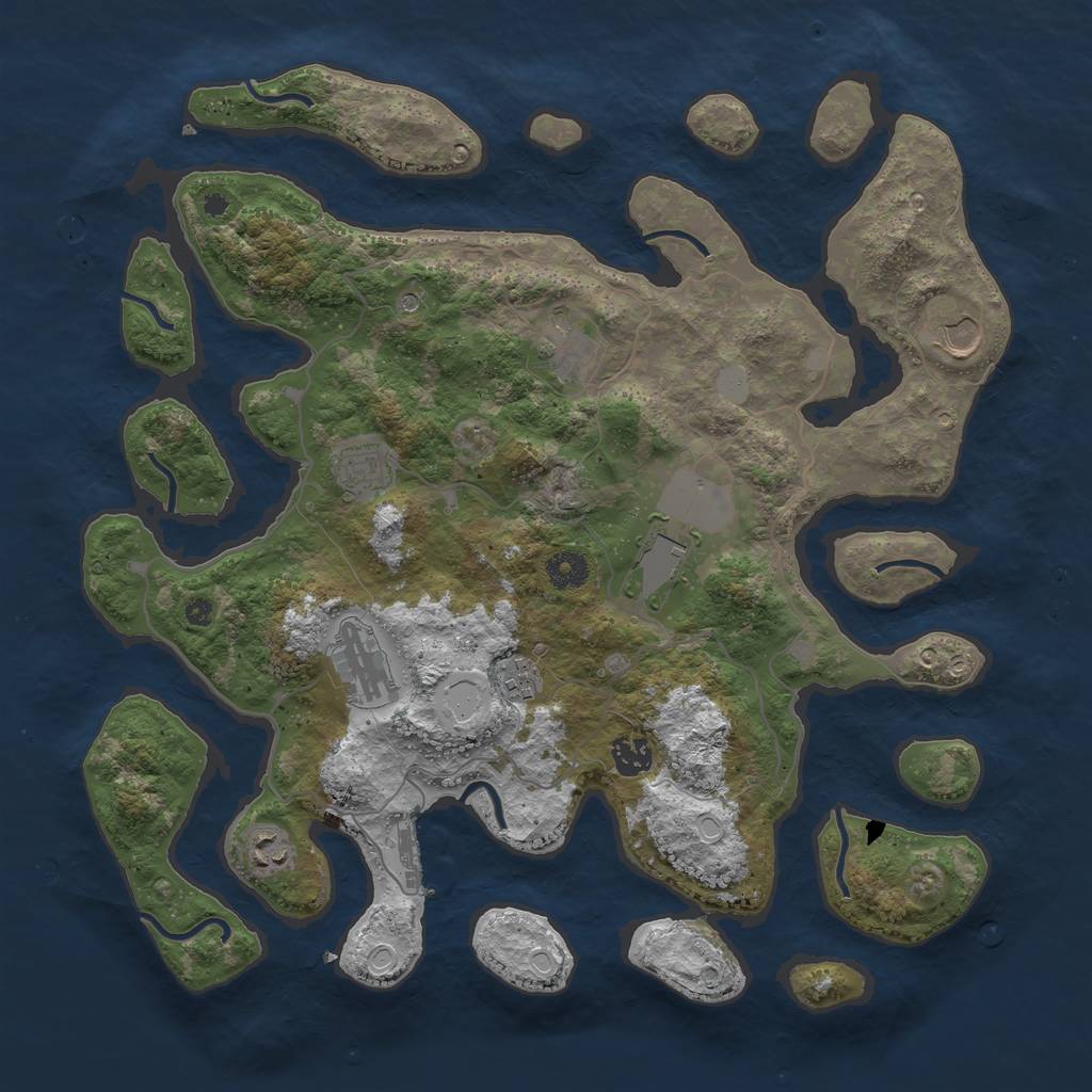 Rust Map: Procedural Map, Size: 4000, Seed: 575207, 15 Monuments