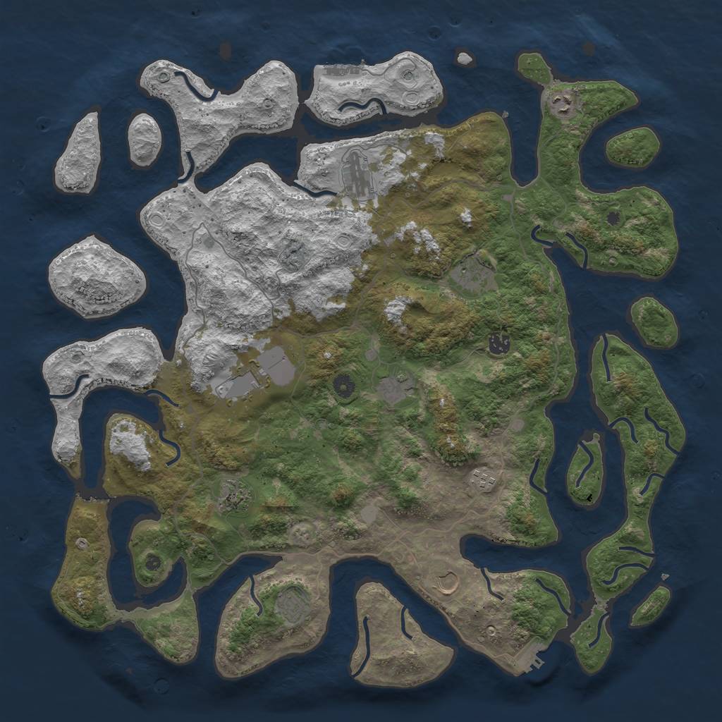 Rust Map: Procedural Map, Size: 4800, Seed: 2003544928, 18 Monuments