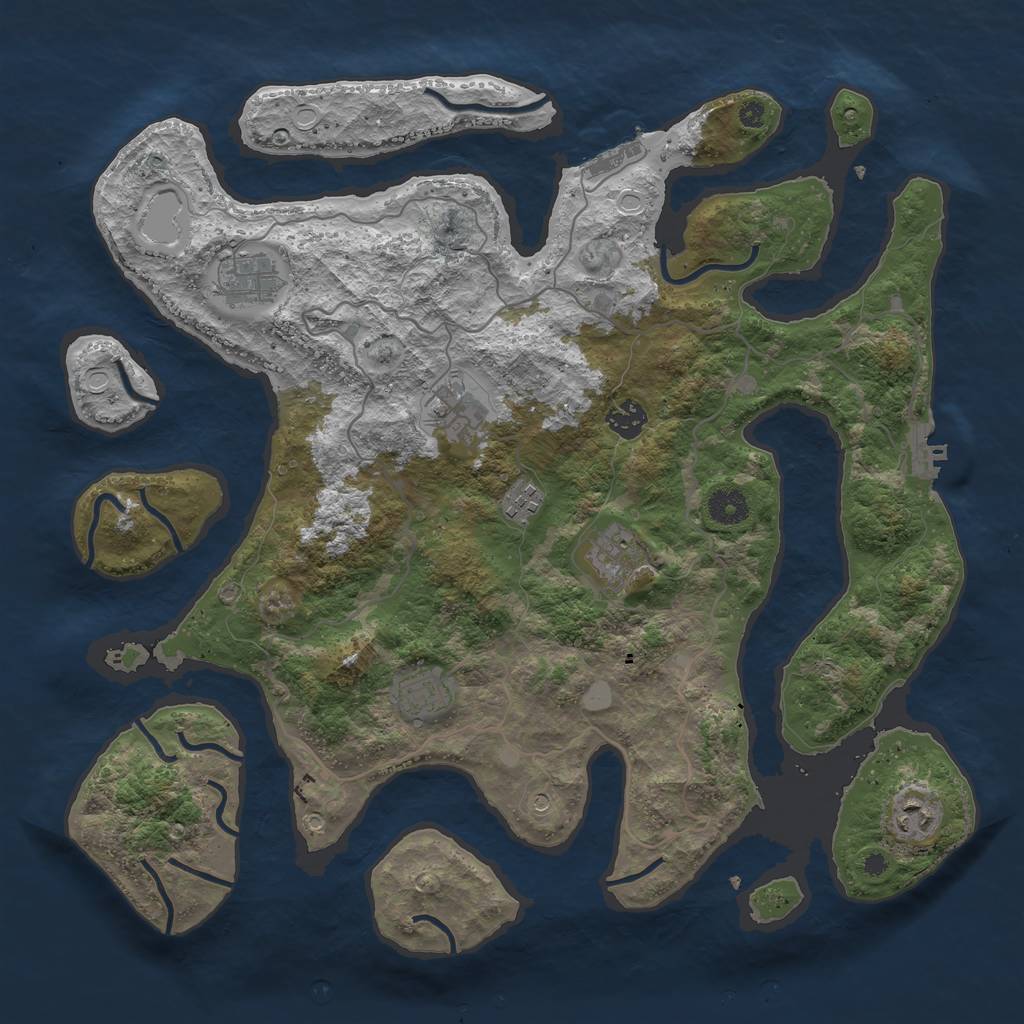 Rust Map: Procedural Map, Size: 4000, Seed: 535047, 15 Monuments