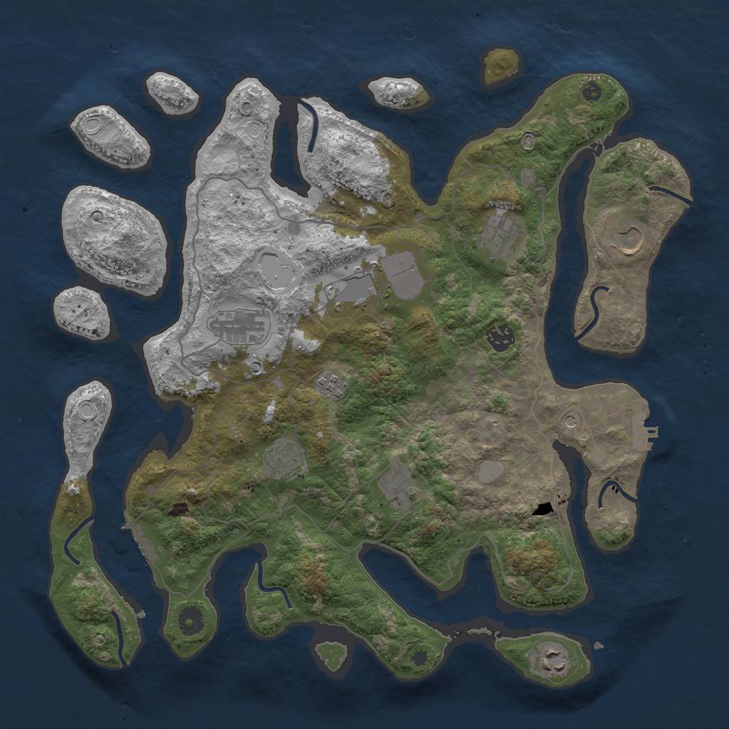 Rust Map: Procedural Map, Size: 4000, Seed: 178648, 17 Monuments
