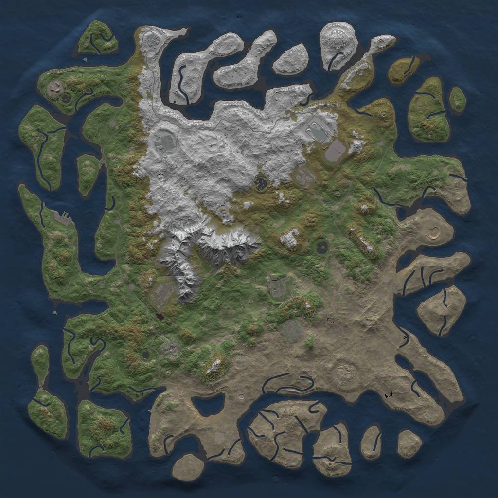 Rust Map: Procedural Map, Size: 6000, Seed: 769561512, 19 Monuments
