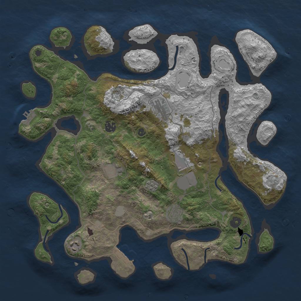 Rust Map: Procedural Map, Size: 4000, Seed: 379941, 15 Monuments