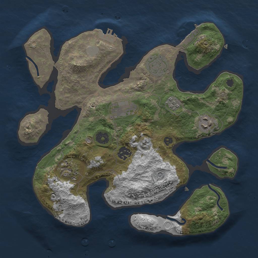 Rust Map: Procedural Map, Size: 3000, Seed: 14012022, 14 Monuments