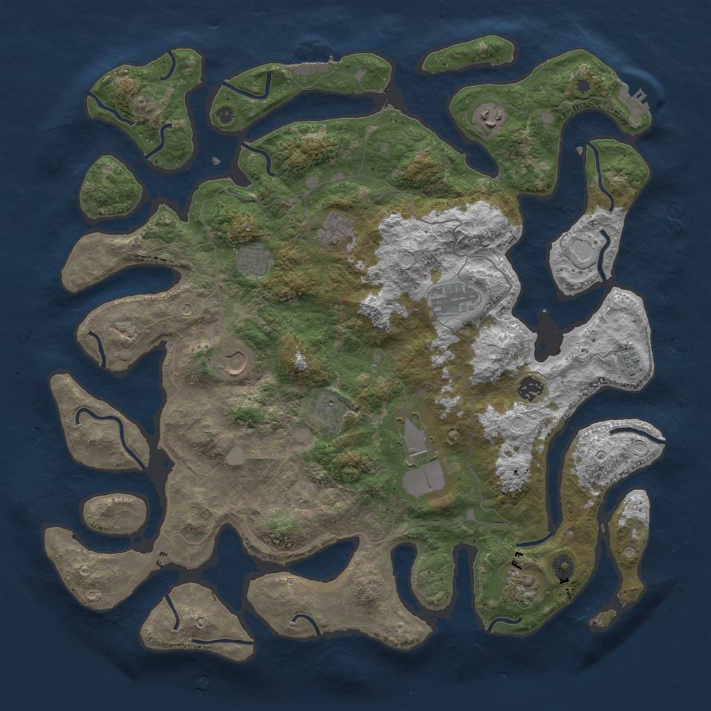 Rust Map: Procedural Map, Size: 4500, Seed: 5796891, 18 Monuments