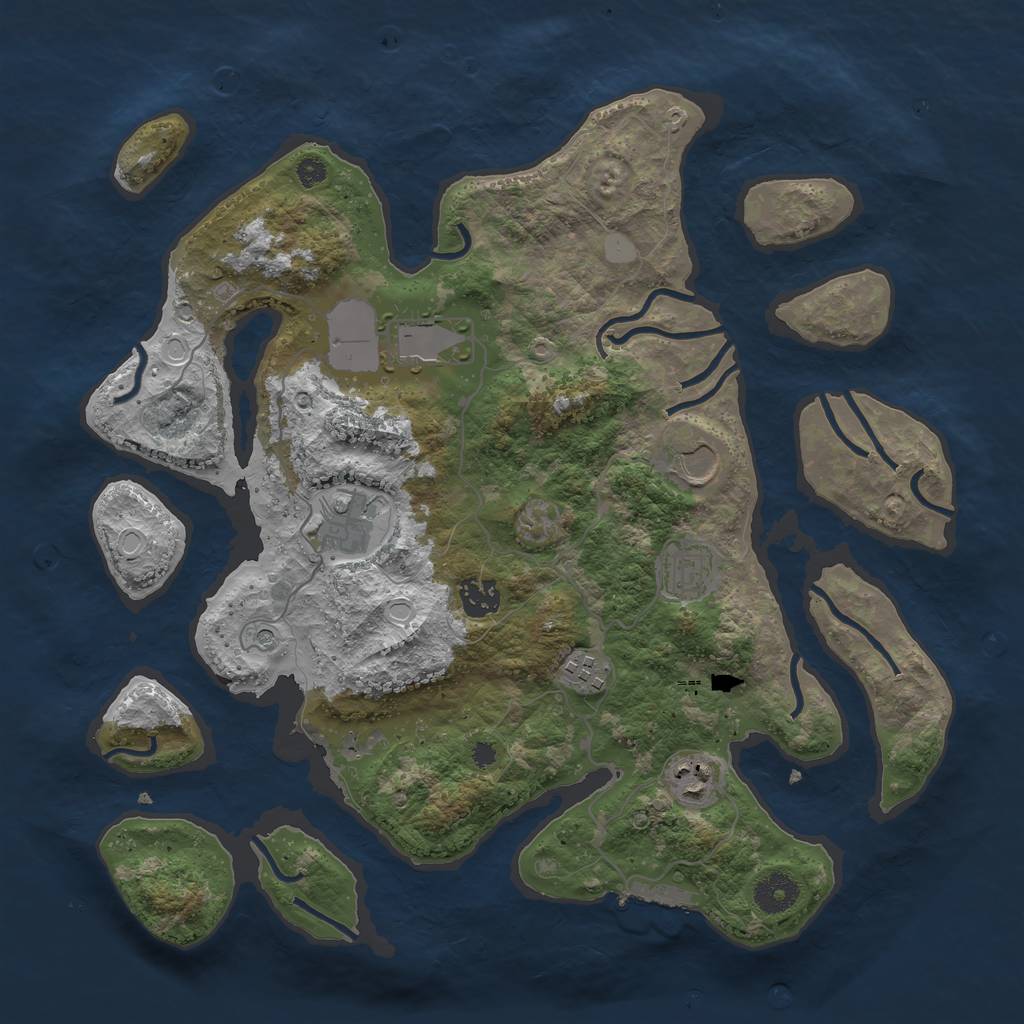 Rust Map: Procedural Map, Size: 3700, Seed: 5484018, 14 Monuments