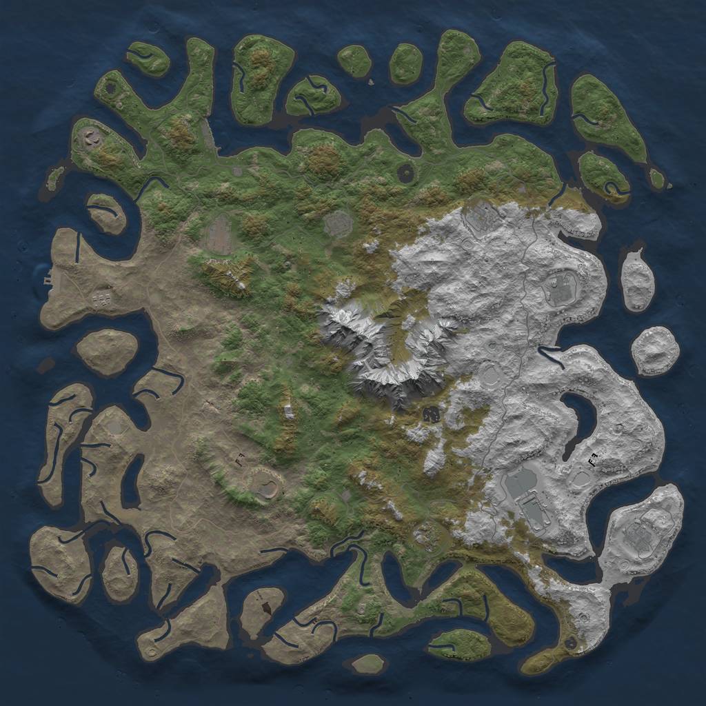 Rust Map: Procedural Map, Size: 6000, Seed: 1941271197, 19 Monuments