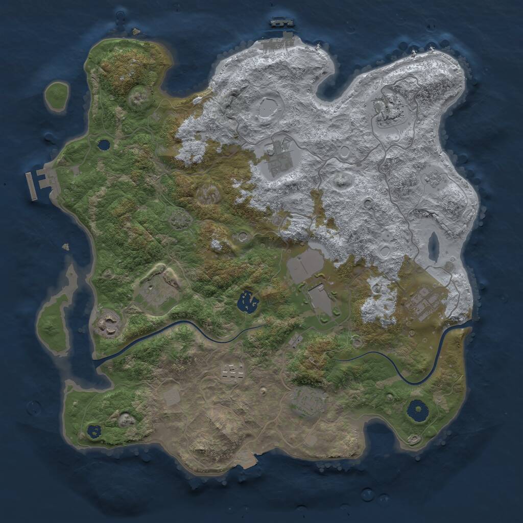 Rust Map: Procedural Map, Size: 3700, Seed: 78546579, 15 Monuments