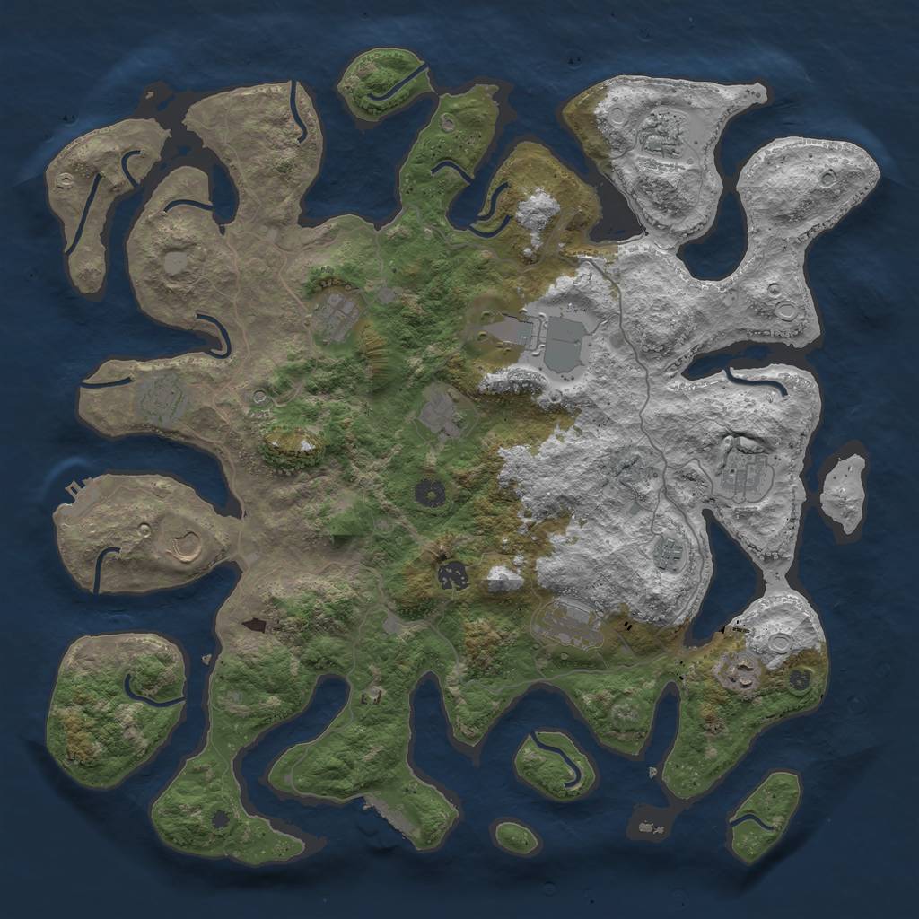 Rust Map: Procedural Map, Size: 4500, Seed: 457469954, 19 Monuments
