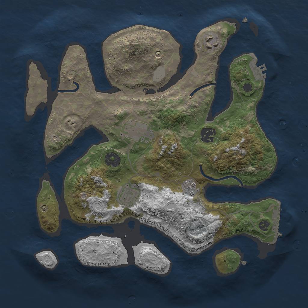 Rust Map: Procedural Map, Size: 3000, Seed: 5049579, 12 Monuments