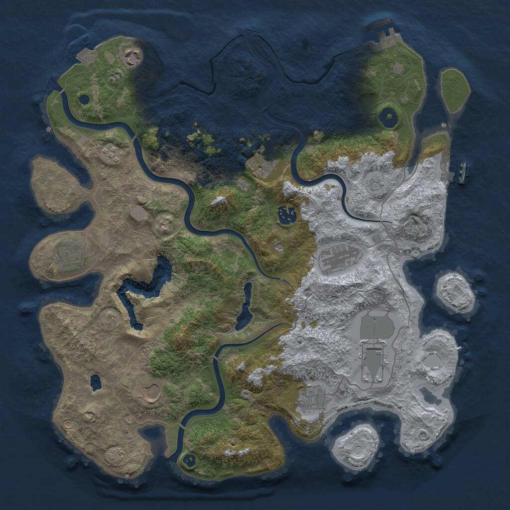 Rust Map: Procedural Map, Size: 4000, Seed: 750024563, 15 Monuments