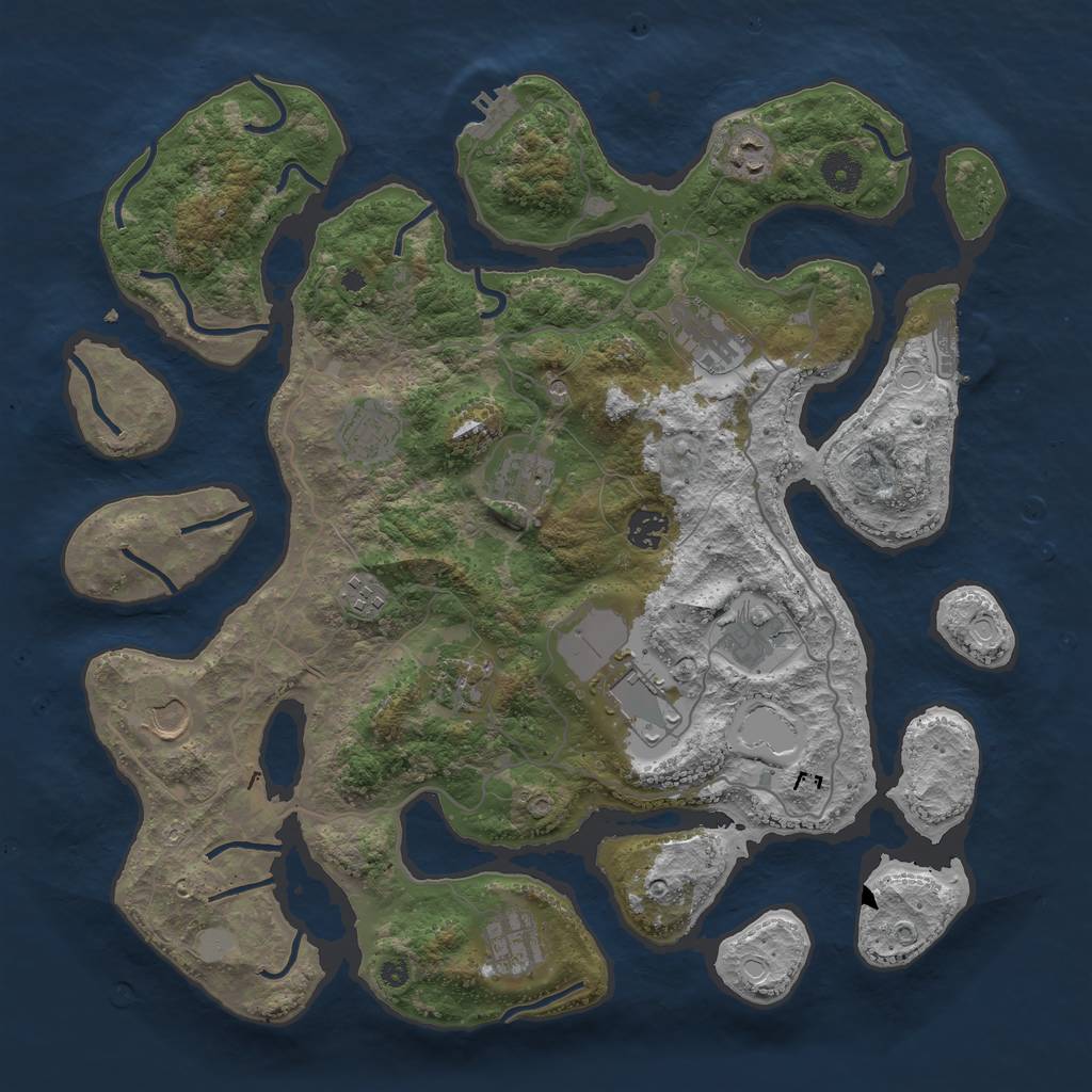 Rust Map: Procedural Map, Size: 4000, Seed: 750024563, 19 Monuments