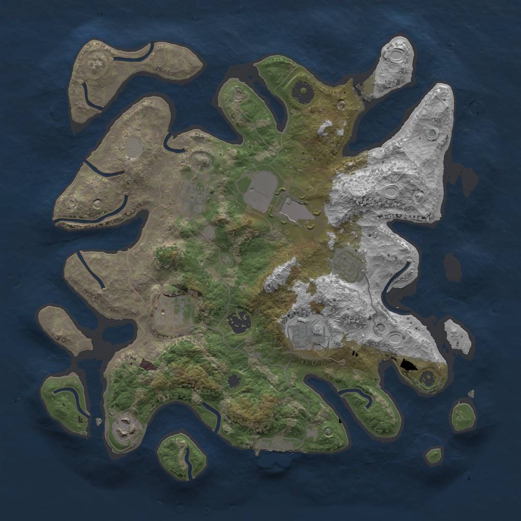 Rust Map: Procedural Map, Size: 3500, Seed: 325234234, 14 Monuments