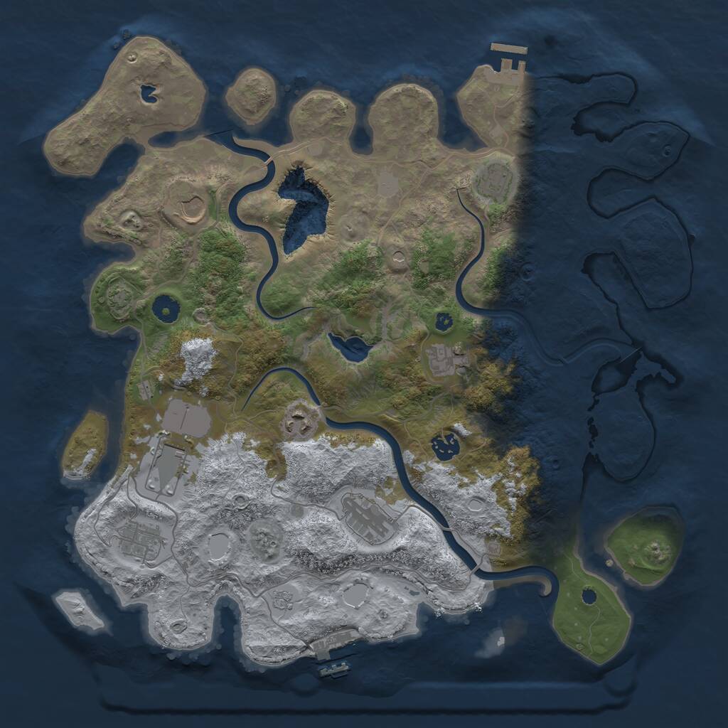 Rust Map: Procedural Map, Size: 4000, Seed: 860138174, 14 Monuments