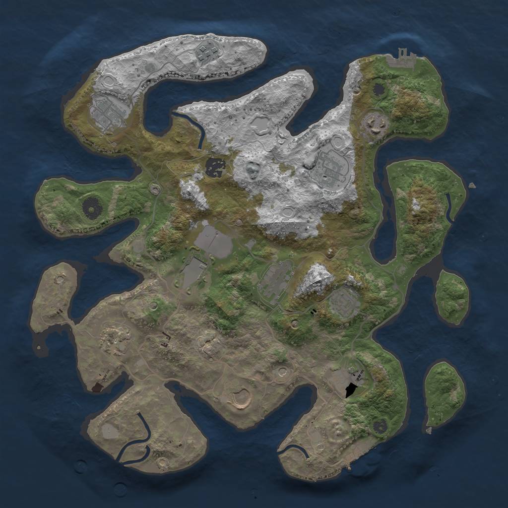 Rust Map: Procedural Map, Size: 3700, Seed: 68397, 19 Monuments