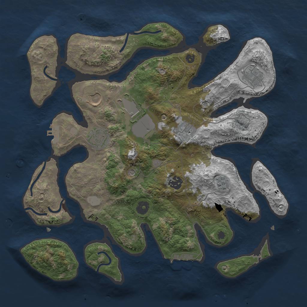 Rust Map: Procedural Map, Size: 3500, Seed: 5197240, 15 Monuments