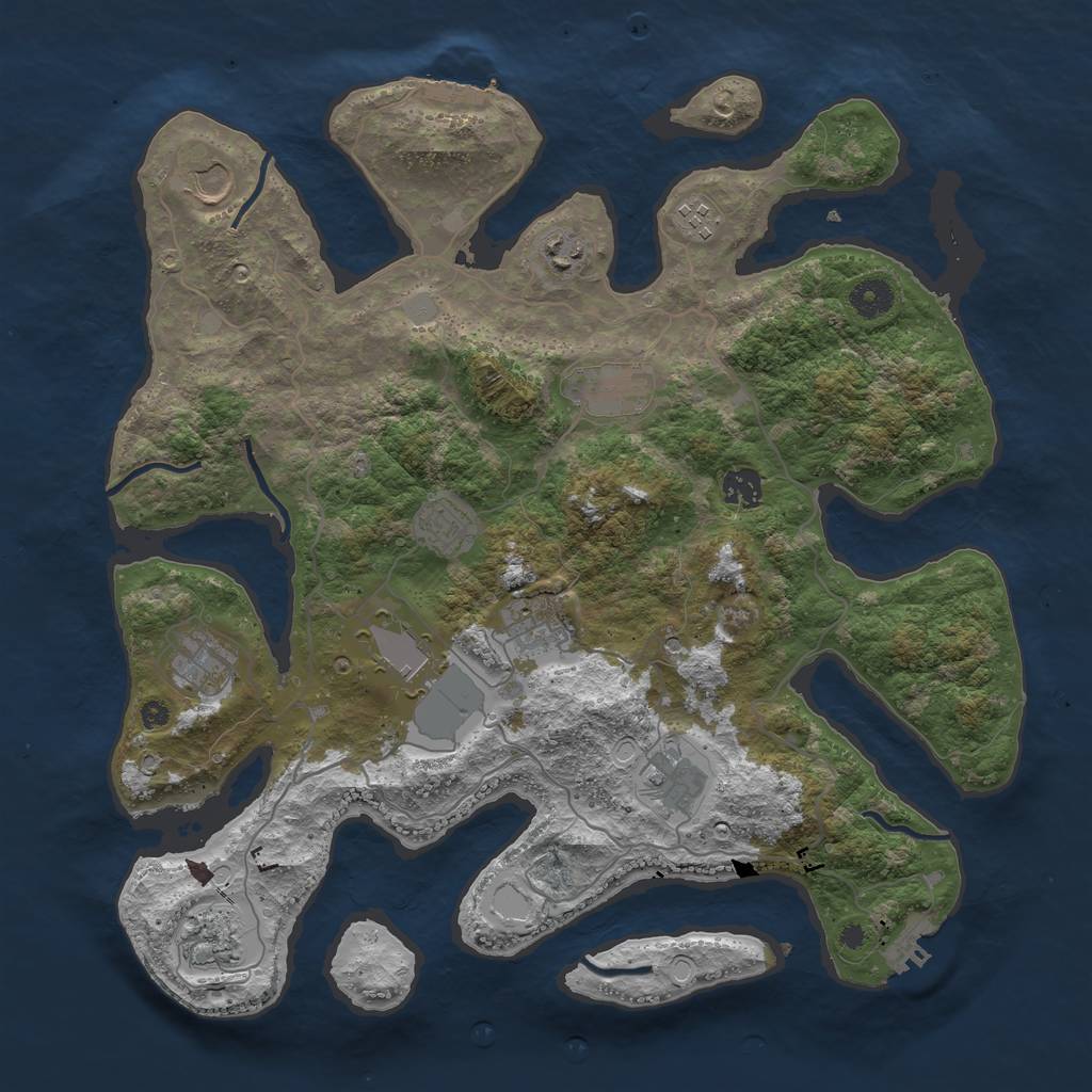 Rust Map: Procedural Map, Size: 4000, Seed: 5170013, 19 Monuments