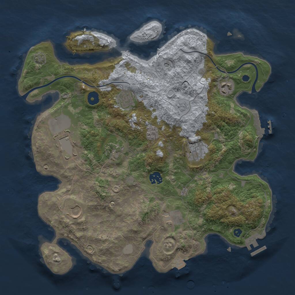 Rust Map: Procedural Map, Size: 3500, Seed: 816092, 15 Monuments