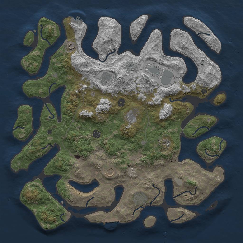 Rust Map: Procedural Map, Size: 4500, Seed: 2592650, 17 Monuments