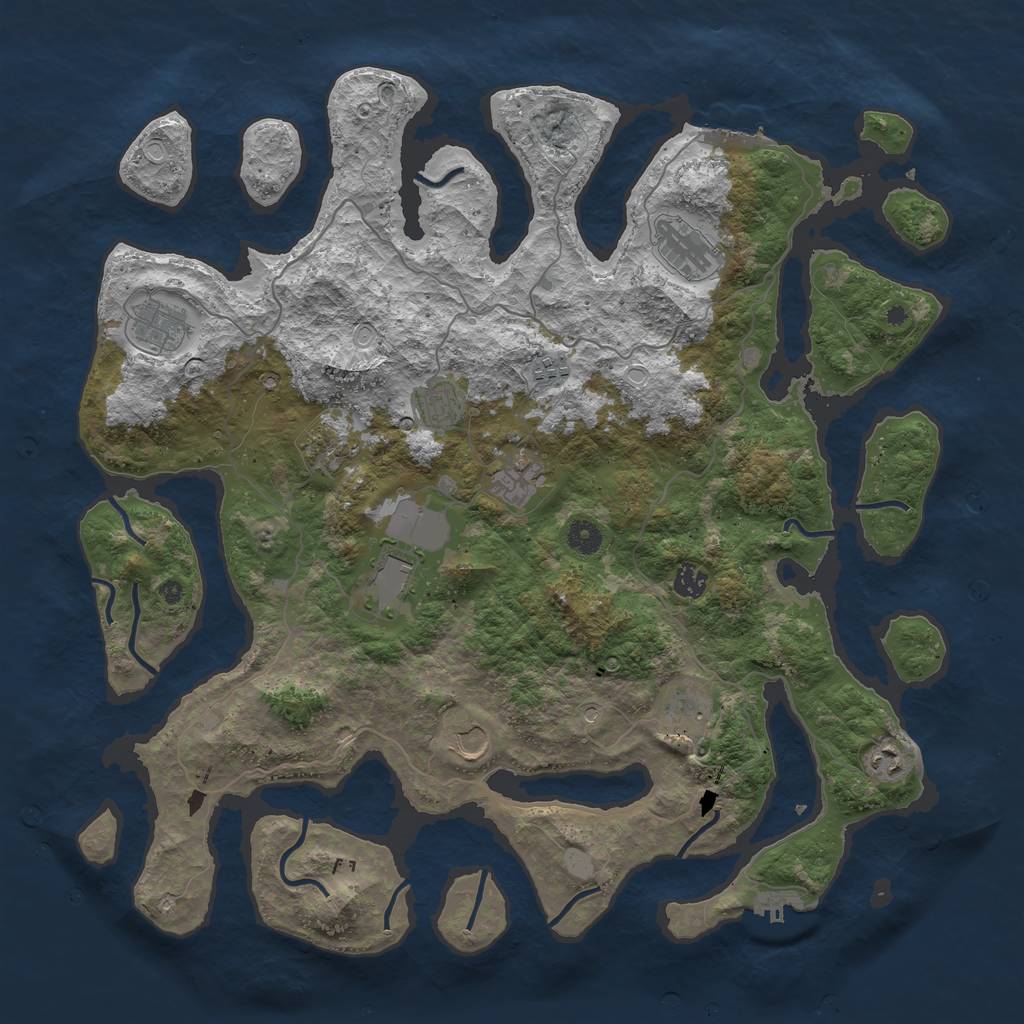 Rust Map: Procedural Map, Size: 4500, Seed: 6269290, 19 Monuments