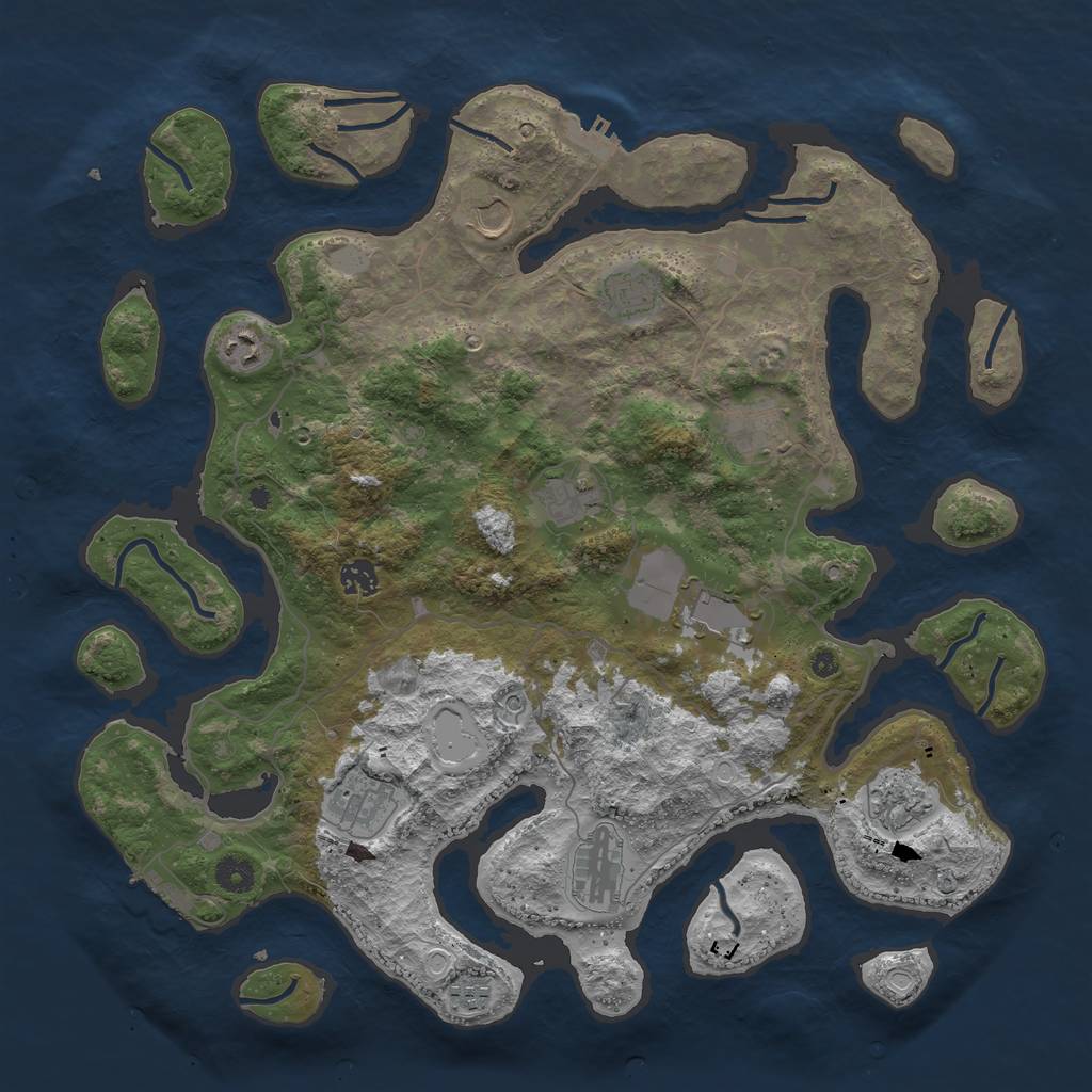 Rust Map: Procedural Map, Size: 4250, Seed: 88827229, 19 Monuments
