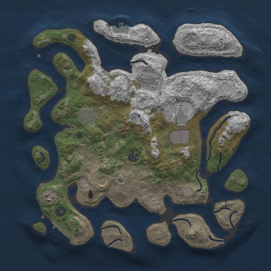 Rust Map: Procedural Map, Size: 3750, Seed: 3478874, 15 Monuments
