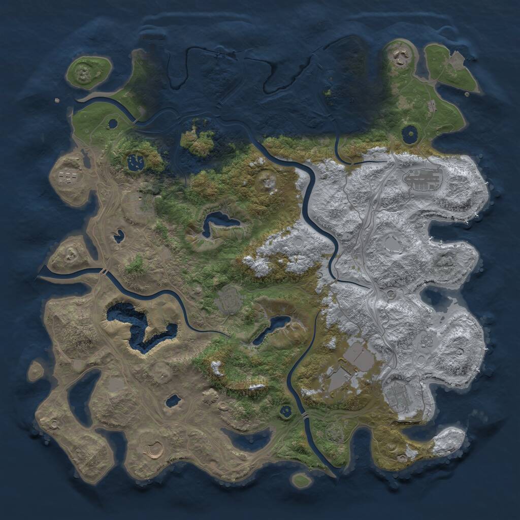 Rust Map: Procedural Map, Size: 4500, Seed: 5893373, 14 Monuments