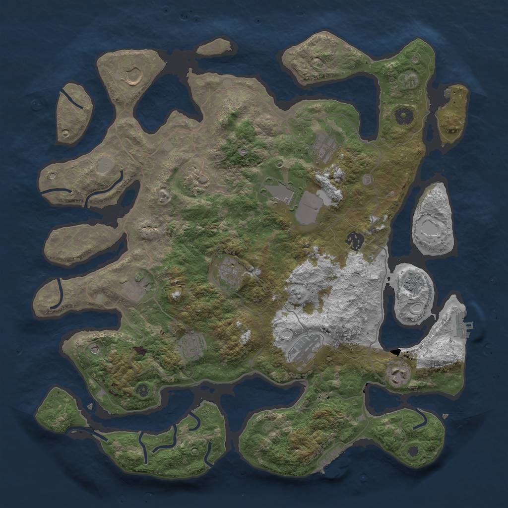 Rust Map: Procedural Map, Size: 4200, Seed: 910023400, 19 Monuments
