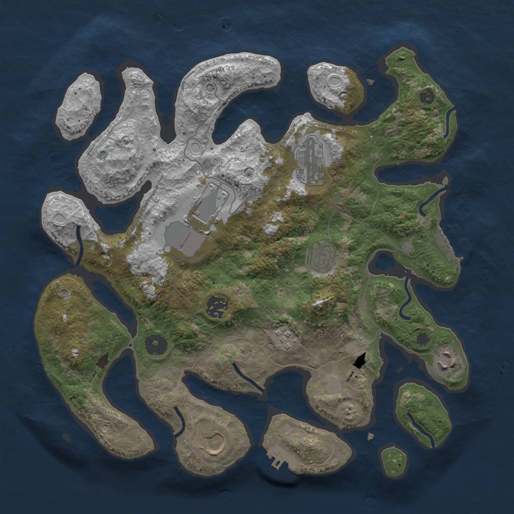 Rust Map: Procedural Map, Size: 3550, Seed: 171360, 15 Monuments