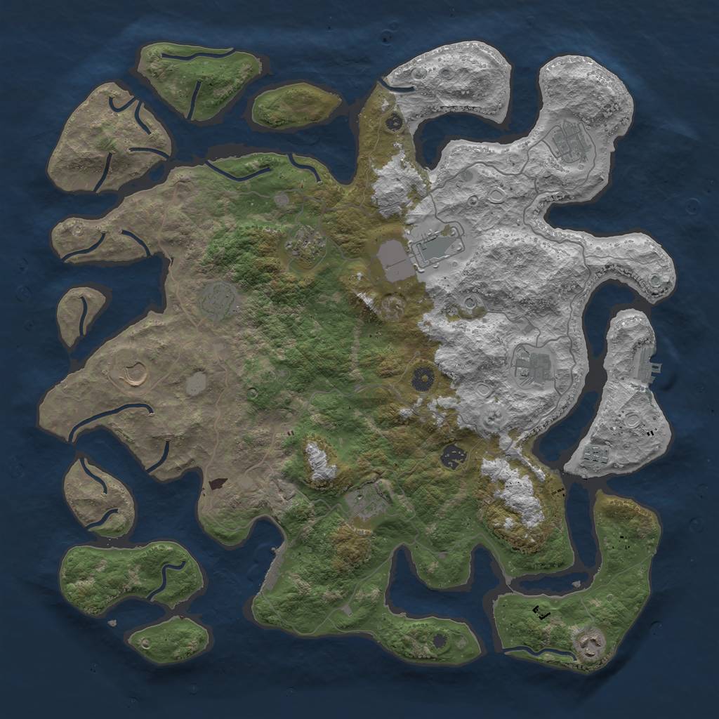 Rust Map: Procedural Map, Size: 4500, Seed: 4396606, 18 Monuments