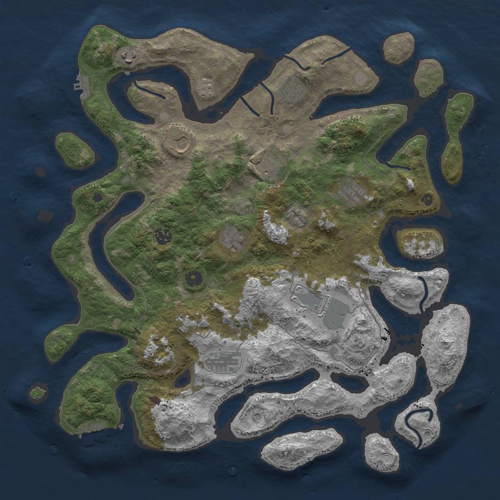Rust Map: Procedural Map, Size: 4500, Seed: 5973495, 18 Monuments