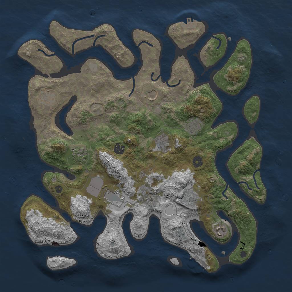 Rust Map: Procedural Map, Size: 3980, Seed: 27757, 18 Monuments