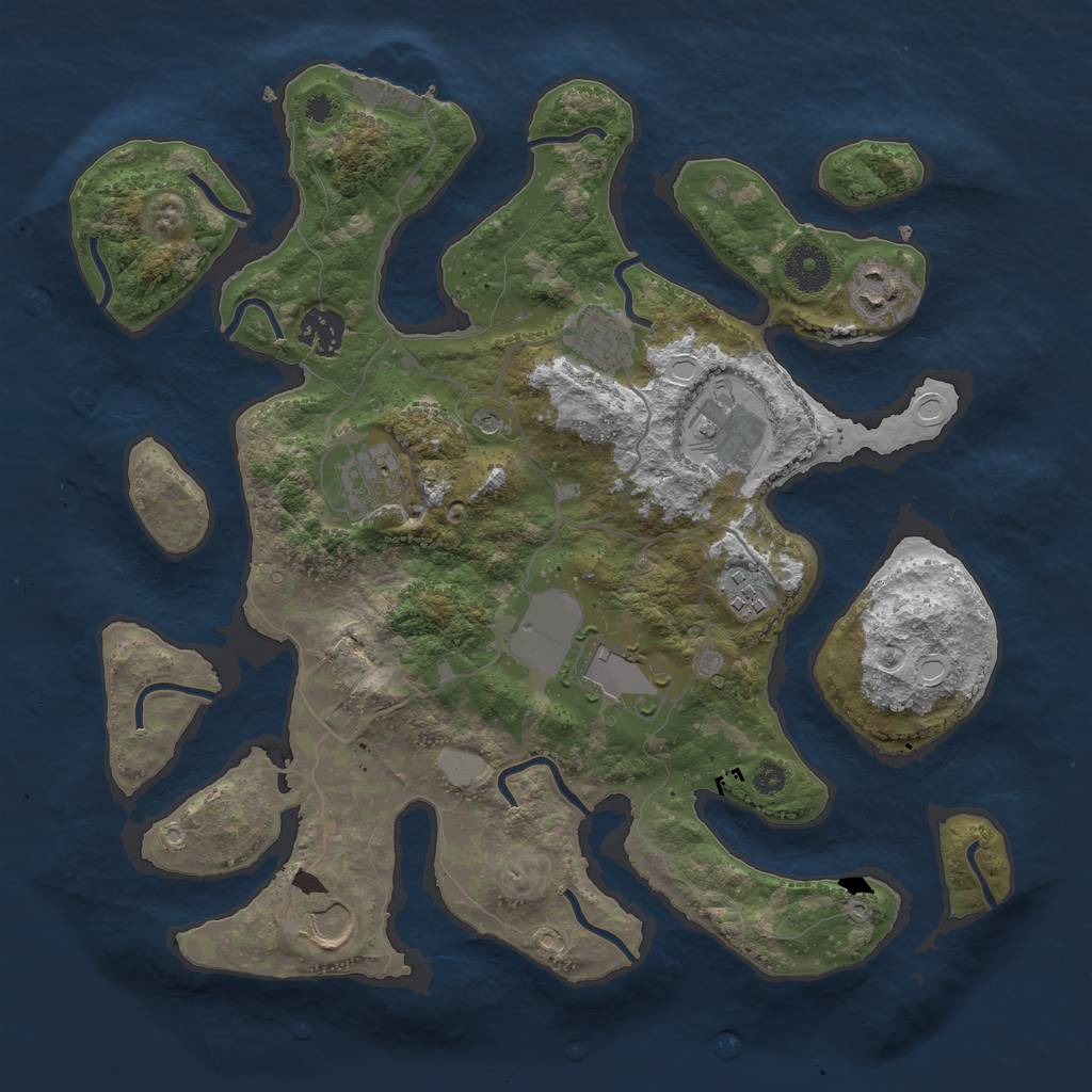 Rust Map: Procedural Map, Size: 3500, Seed: 911189, 15 Monuments