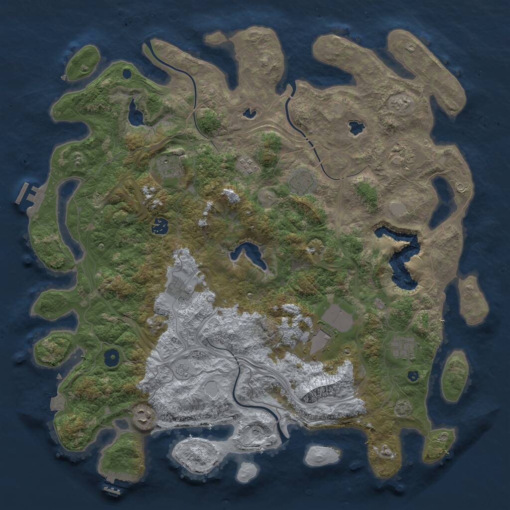 Rust Map: Procedural Map, Size: 4500, Seed: 2631870, 15 Monuments