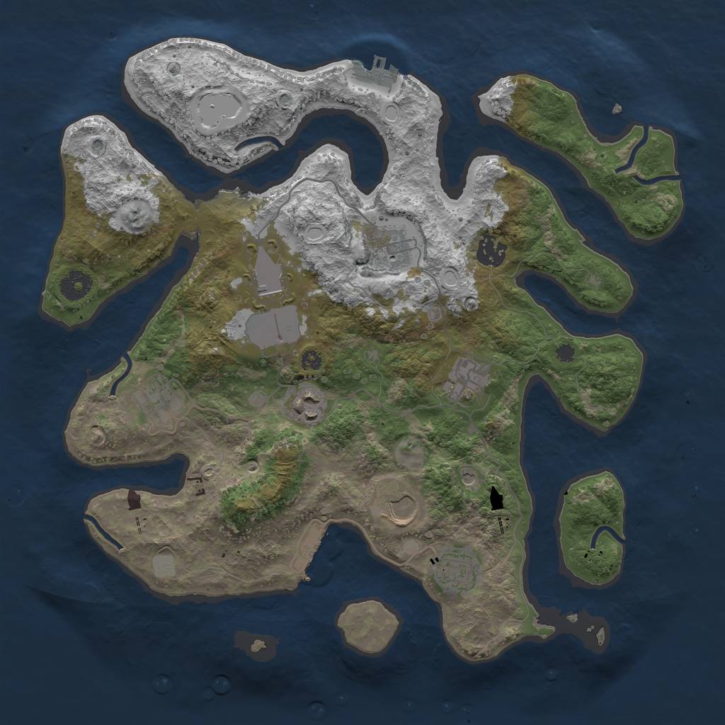 Rust Map: Procedural Map, Size: 3550, Seed: 562544, 16 Monuments