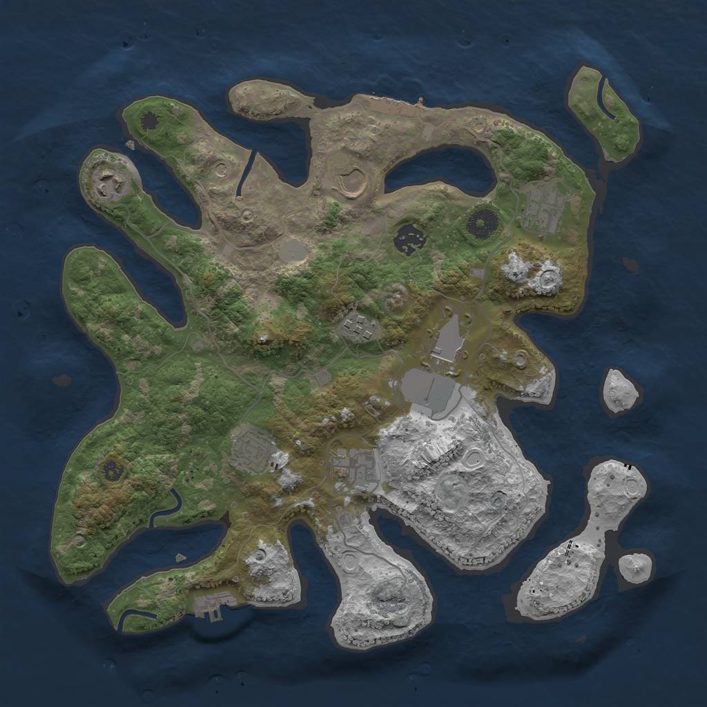Rust Map: Procedural Map, Size: 3550, Seed: 972819, 16 Monuments