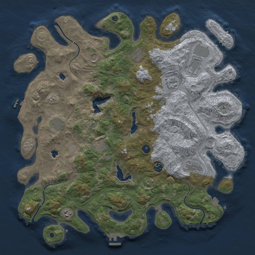 Rust Map: Procedural Map, Size: 4500, Seed: 4554792, 16 Monuments