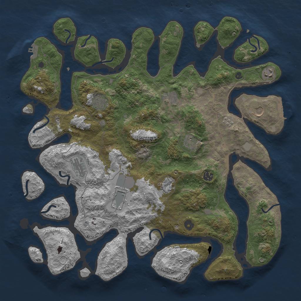 Rust Map: Procedural Map, Size: 4500, Seed: 1337599, 18 Monuments