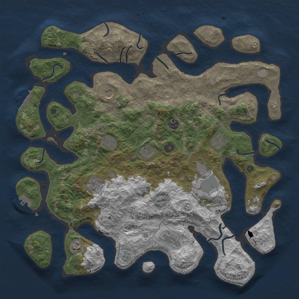 Rust Map: Procedural Map, Size: 4500, Seed: 5549089, 18 Monuments