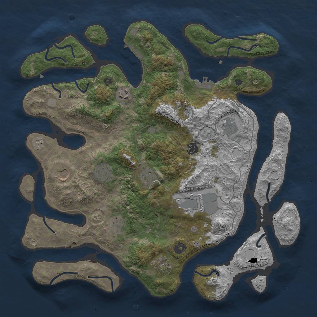 Rust Map: Procedural Map, Size: 4000, Seed: 13012022, 18 Monuments
