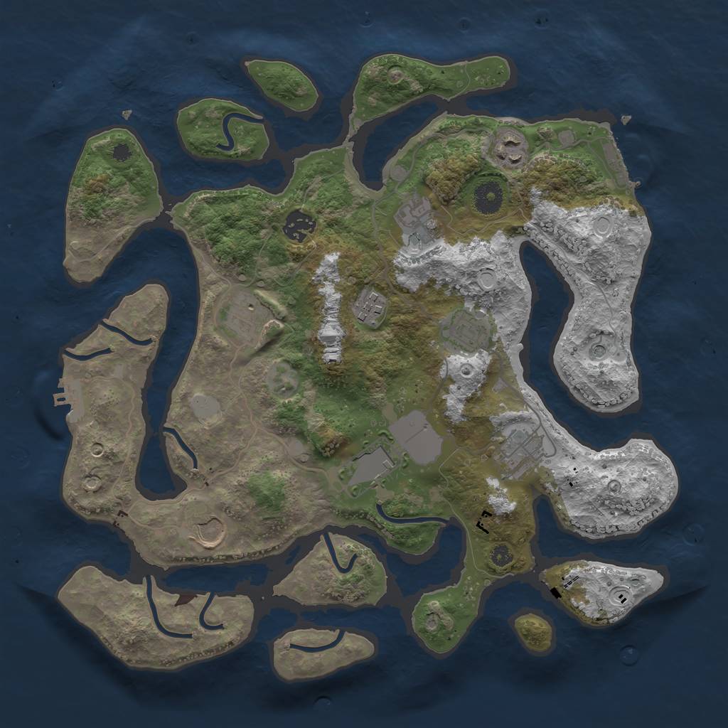 Rust Map: Procedural Map, Size: 3550, Seed: 248432, 17 Monuments