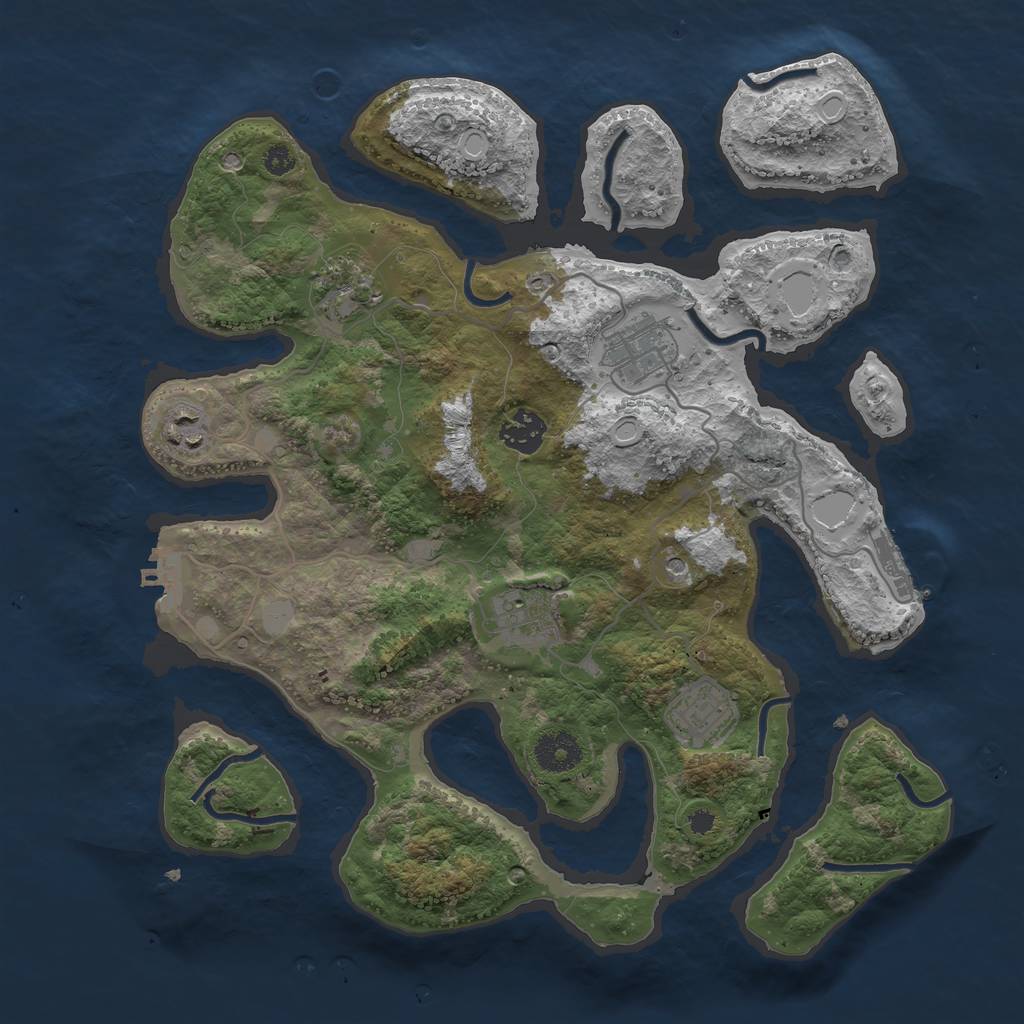 Rust Map: Procedural Map, Size: 3497, Seed: 9530670, 14 Monuments