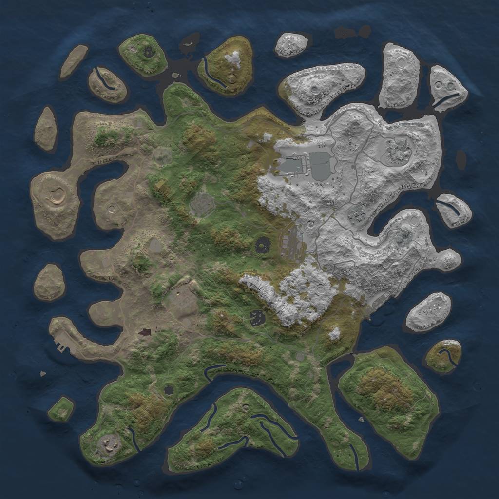 Rust Map: Procedural Map, Size: 4500, Seed: 5709138, 17 Monuments