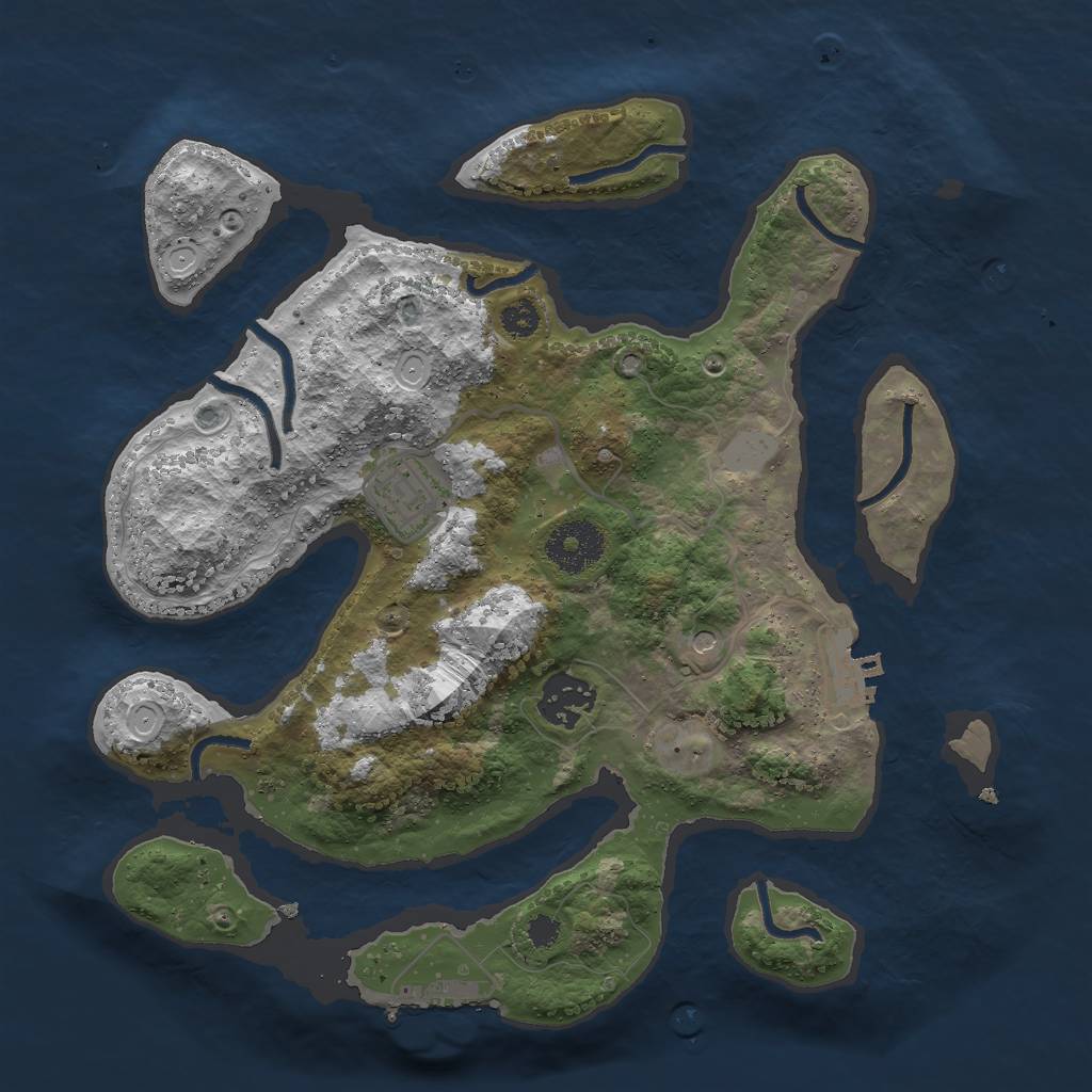 Rust Map: Procedural Map, Size: 3000, Seed: 1378560675, 10 Monuments