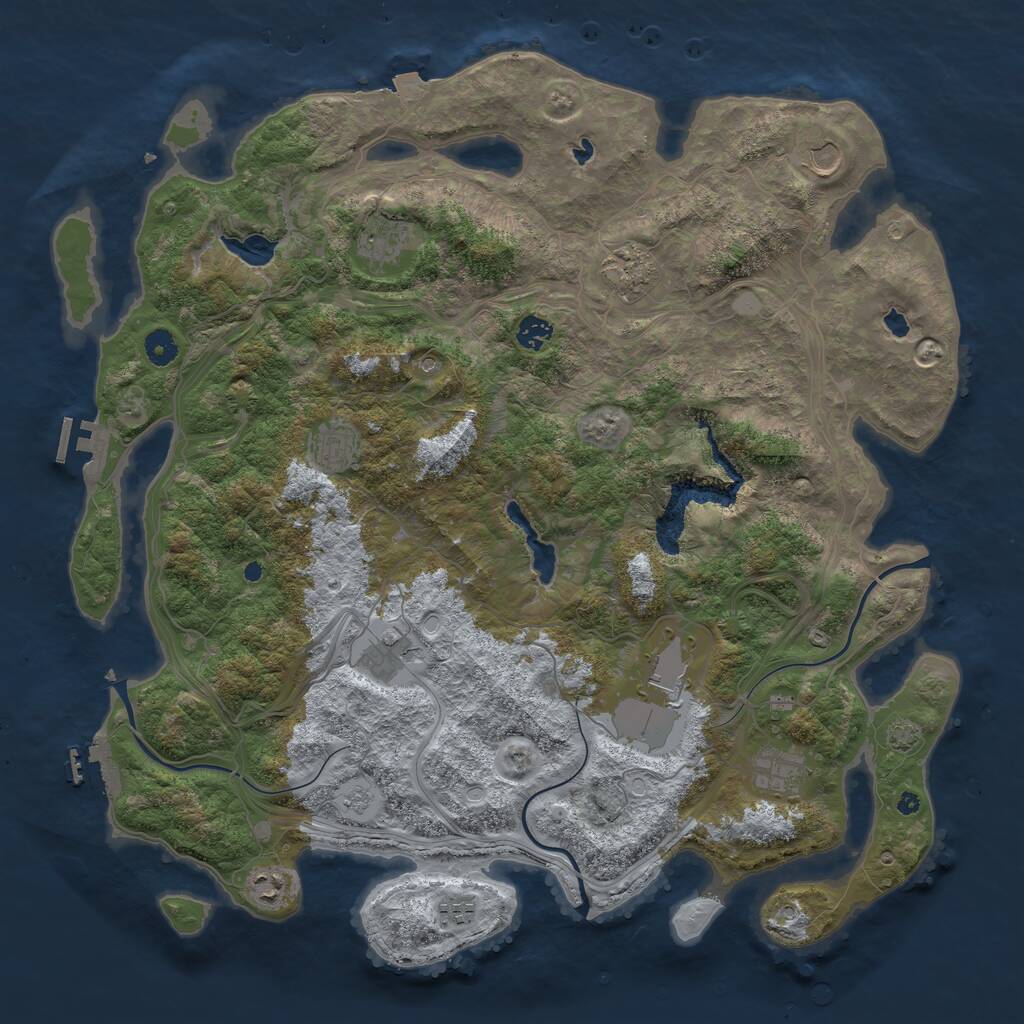 Rust Map: Procedural Map, Size: 4500, Seed: 4551401, 16 Monuments