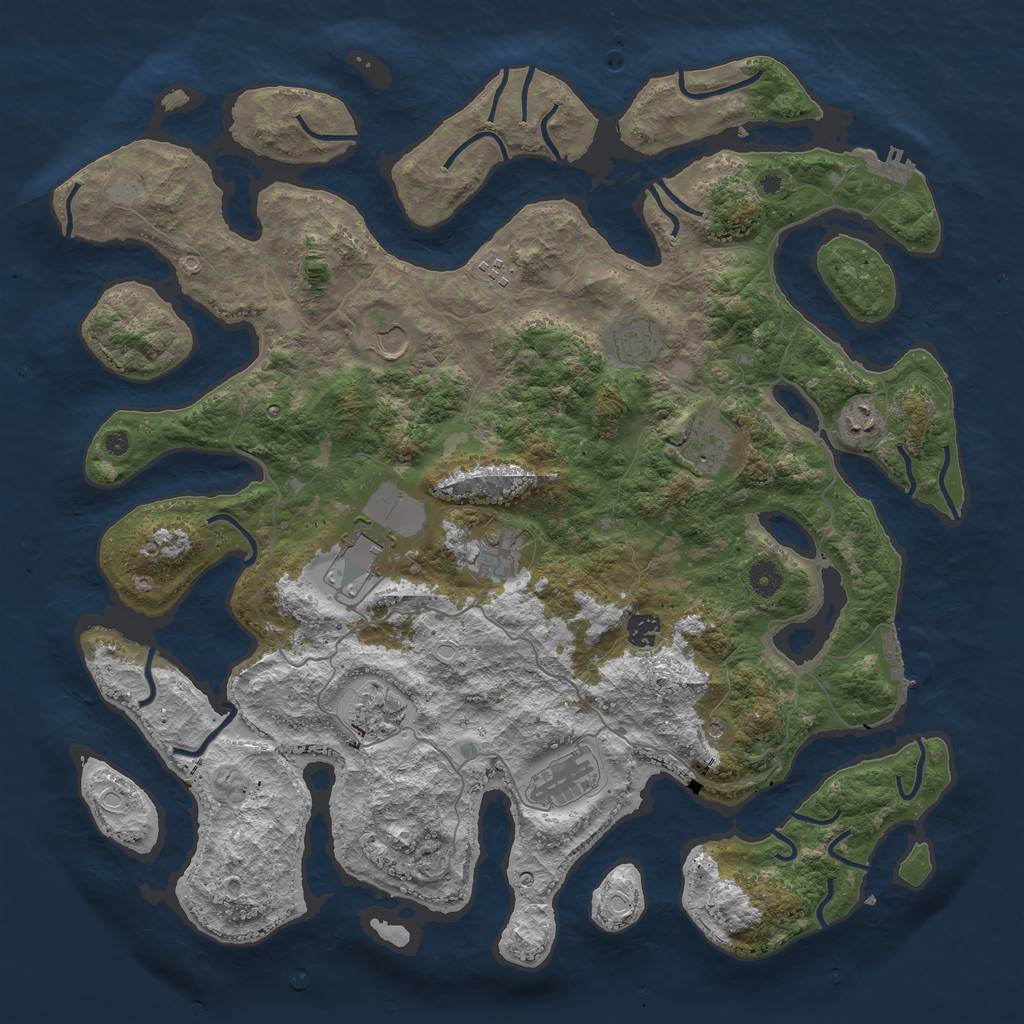 Rust Map: Procedural Map, Size: 4500, Seed: 5530083, 18 Monuments