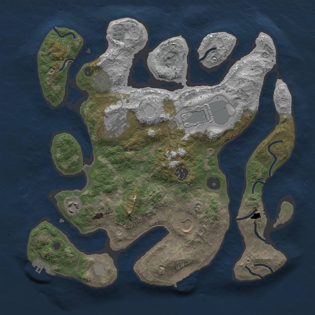 Rust Map: Procedural Map, Size: 3550, Seed: 882063, 15 Monuments