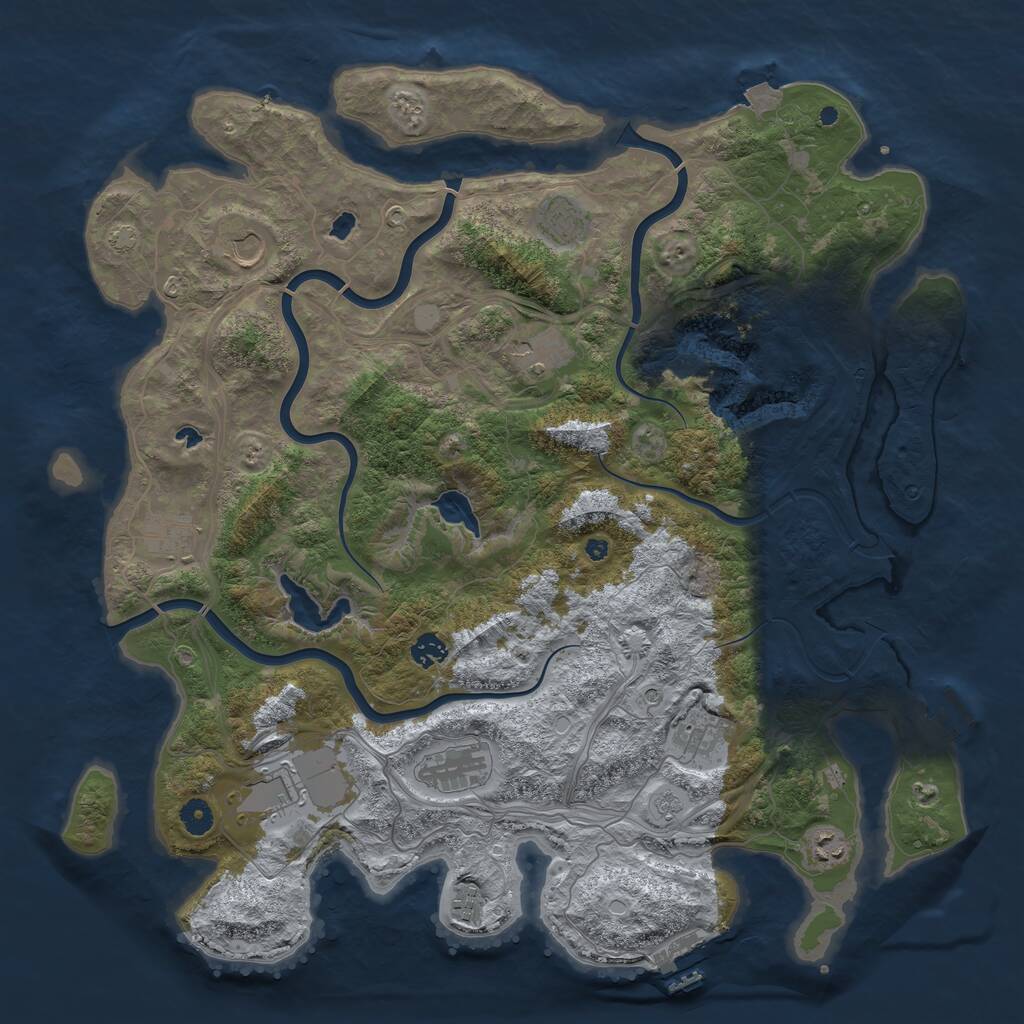 Rust Map: Procedural Map, Size: 4500, Seed: 5102206, 16 Monuments